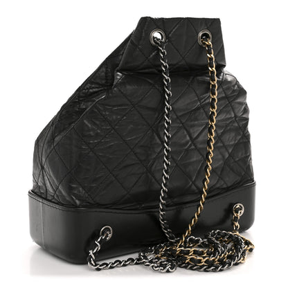 Chanel Aged Calfskin Quilted Gabrielle Backpack Black 3 of 12