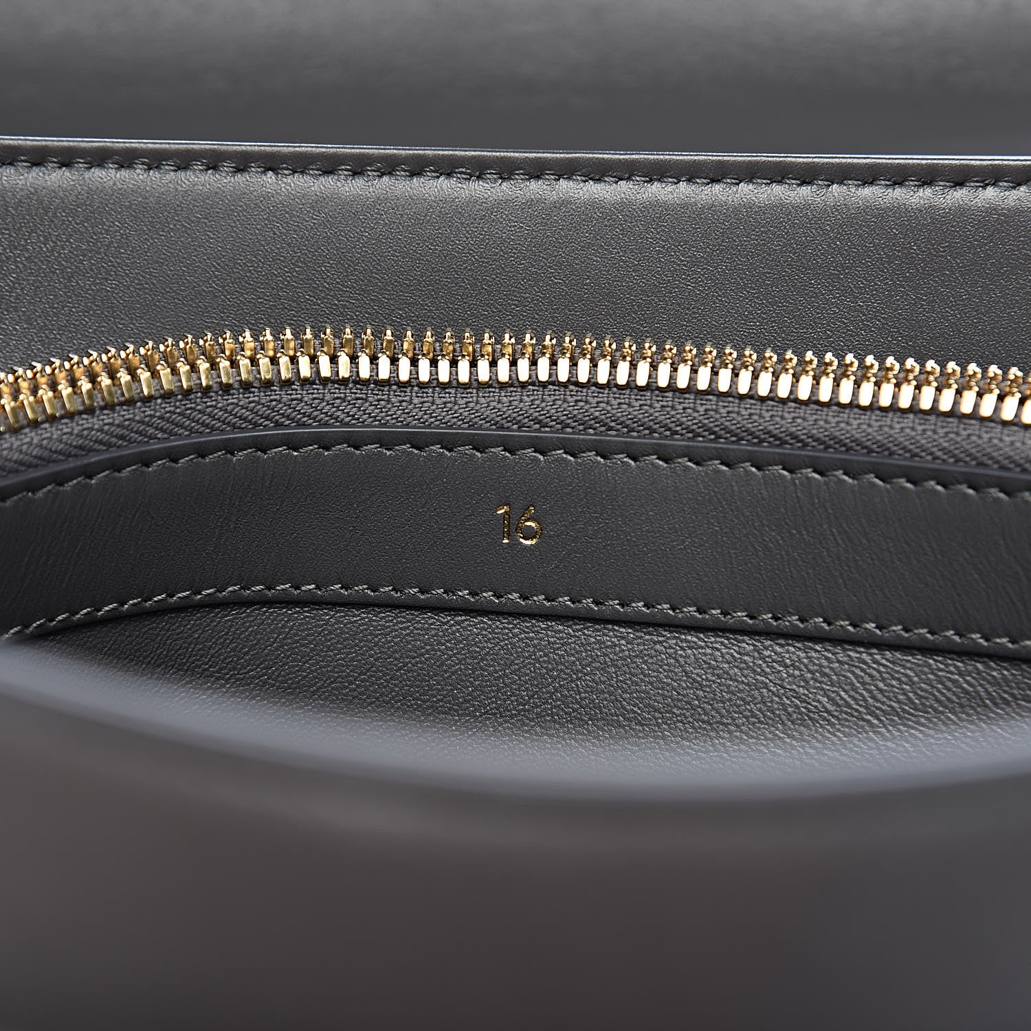 Celine Satinated Calfskin Medium 16 Top Handle Bag Grey 6 of 11