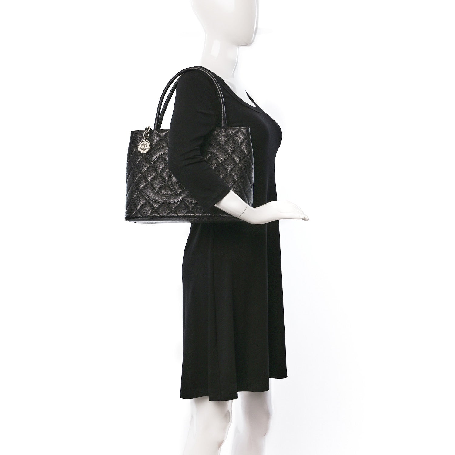 Chanel Caviar Quilted Medallion Tote Black 3 of 9