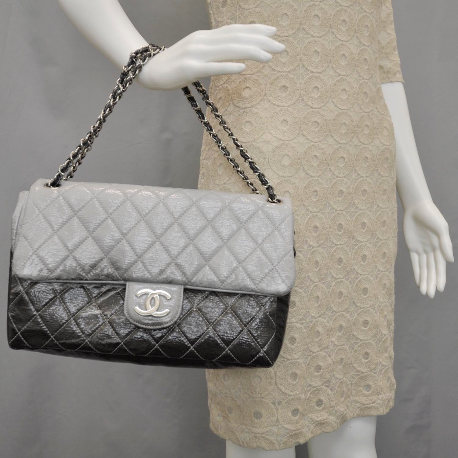 Chanel Vinyl Quilted Melrose Degrade Jumbo Flap 2 of 9