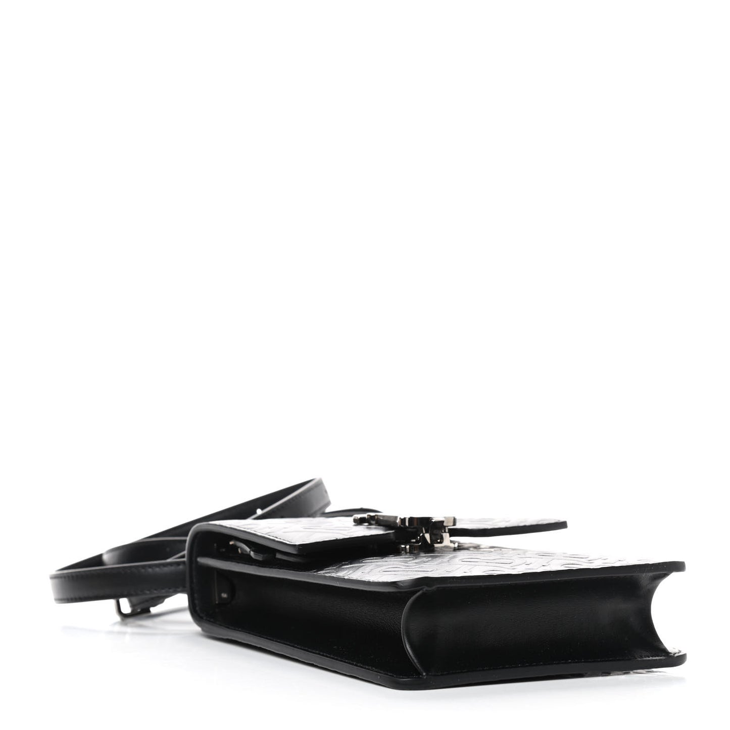 Calfskin Embossed Monogram TB Robin Bag Black