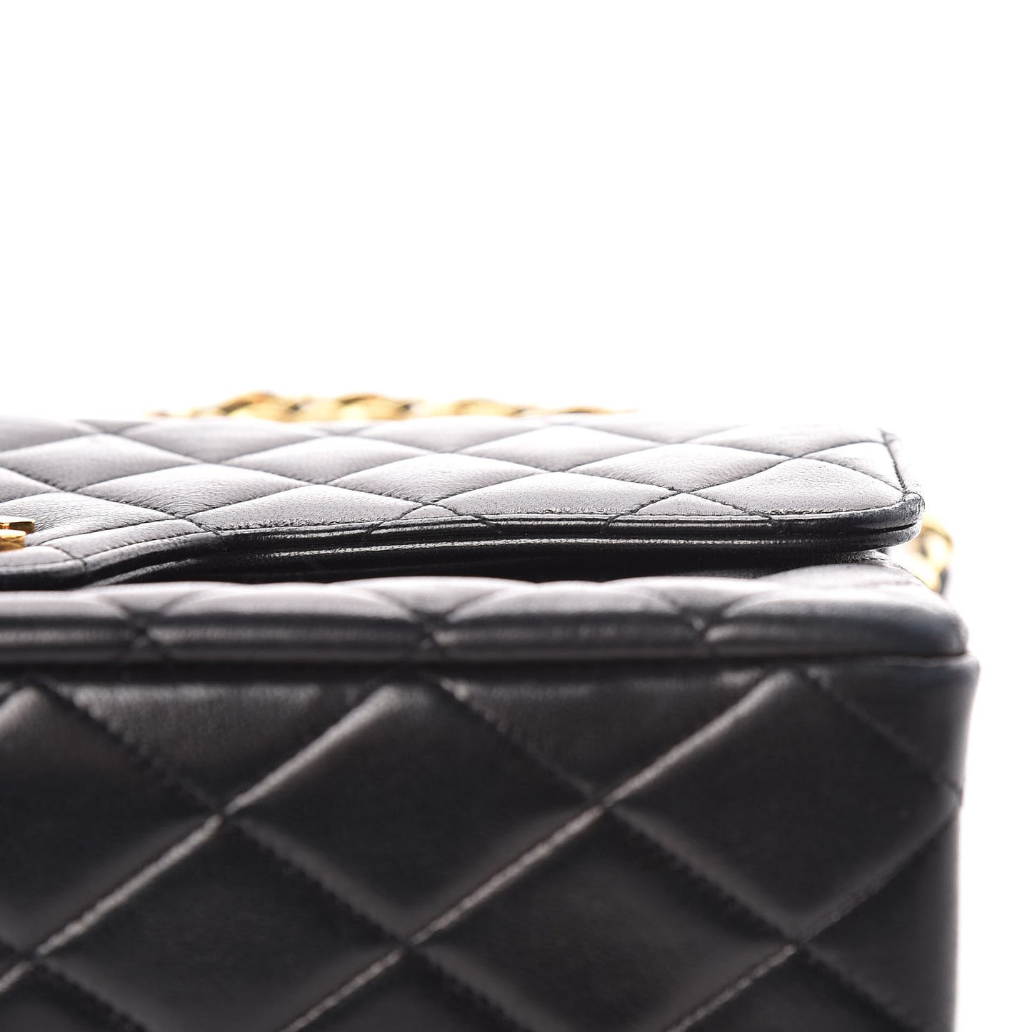 Lambskin Quilted Medium Double Flap Black