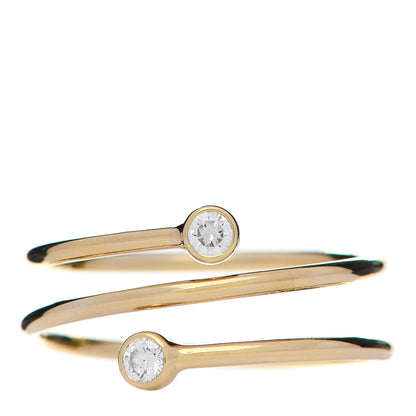 Tiffany 18K Yellow Gold Diamond Elsa Peretti Double Hoop Ring 53 6.25 1 of 6
