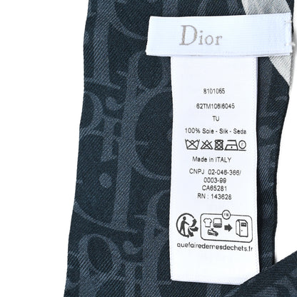 Christian Dior Silk Oblique Mitzah Scarf Blue Marine 3 of 3