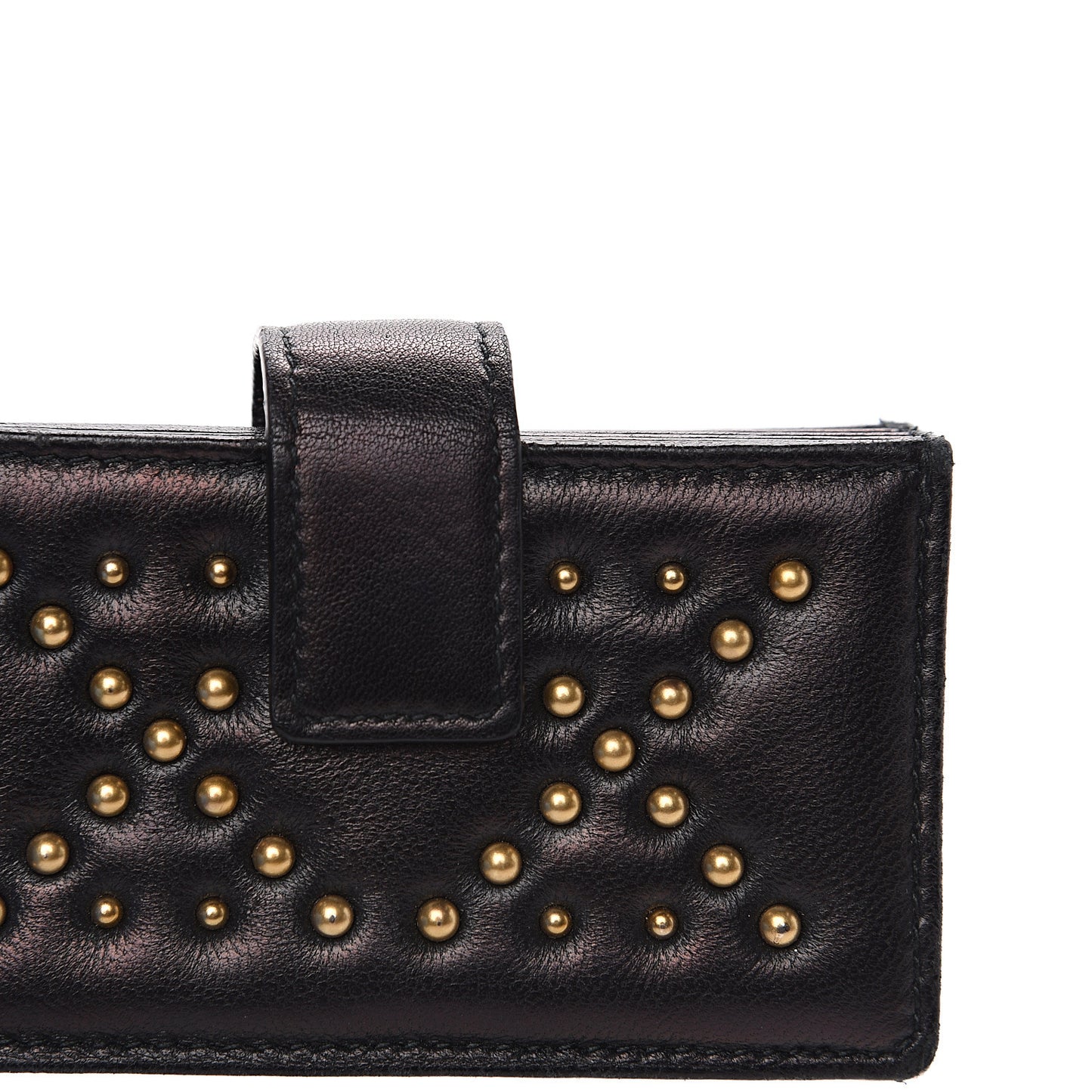 Lambskin Studded Cannage Lady Dior 5-Gusset Card Holder Black