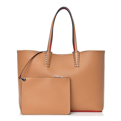 Christian Louboutin Calfskin Spikes East West Cabata Tote Avoine 1 of 11