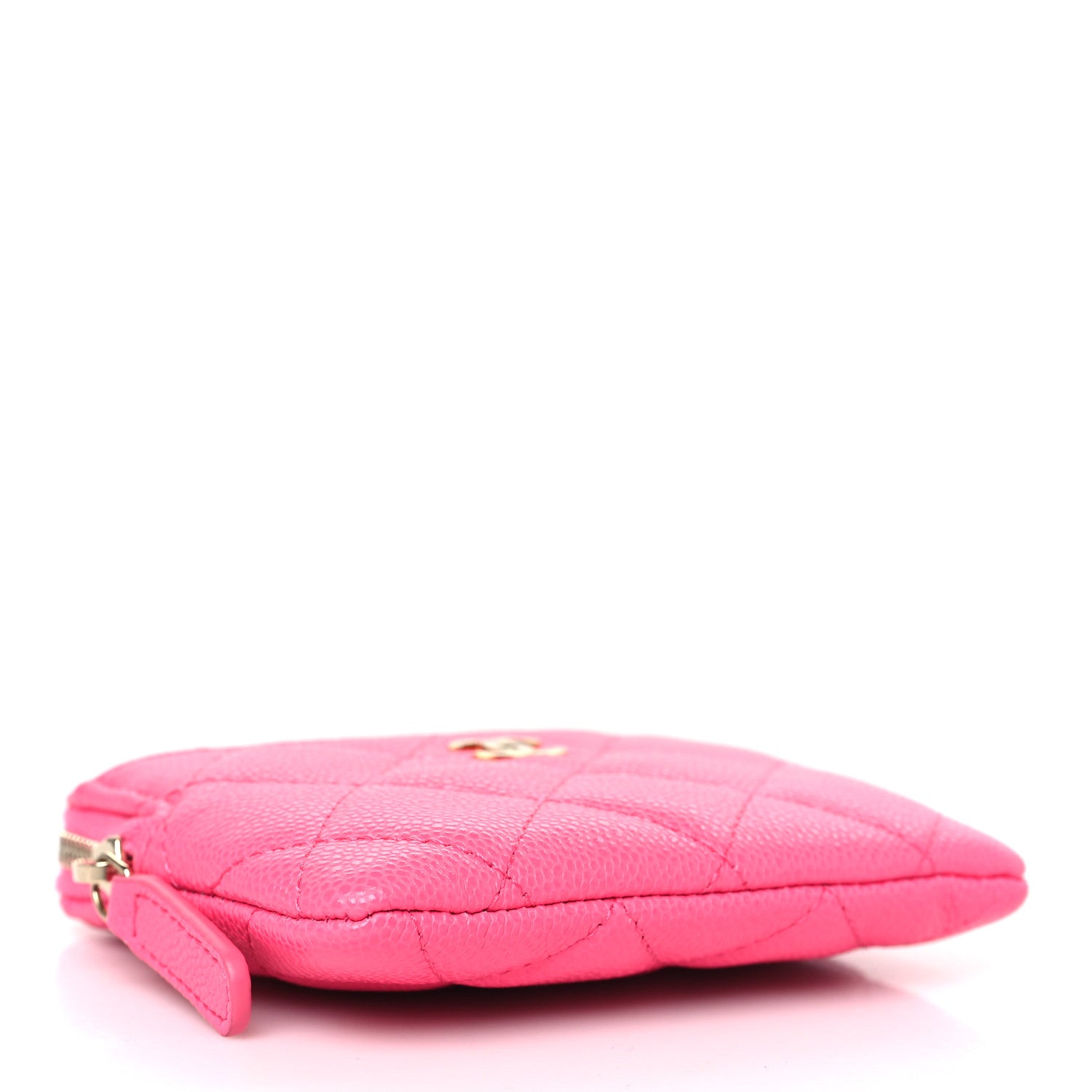 Chanel Caviar Quilted Zip Card Holder Wallet Pink 4 of 8