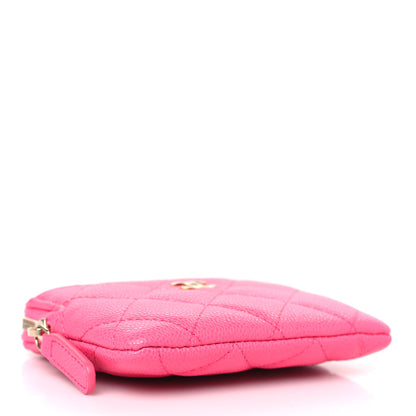 Chanel Caviar Quilted Zip Card Holder Wallet Pink 4 of 8
