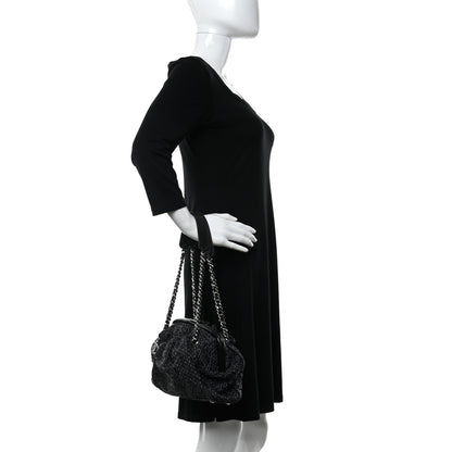 Chanel Tweed Paris NY Framed Pleated Pouch Bag Grey 2 of 12