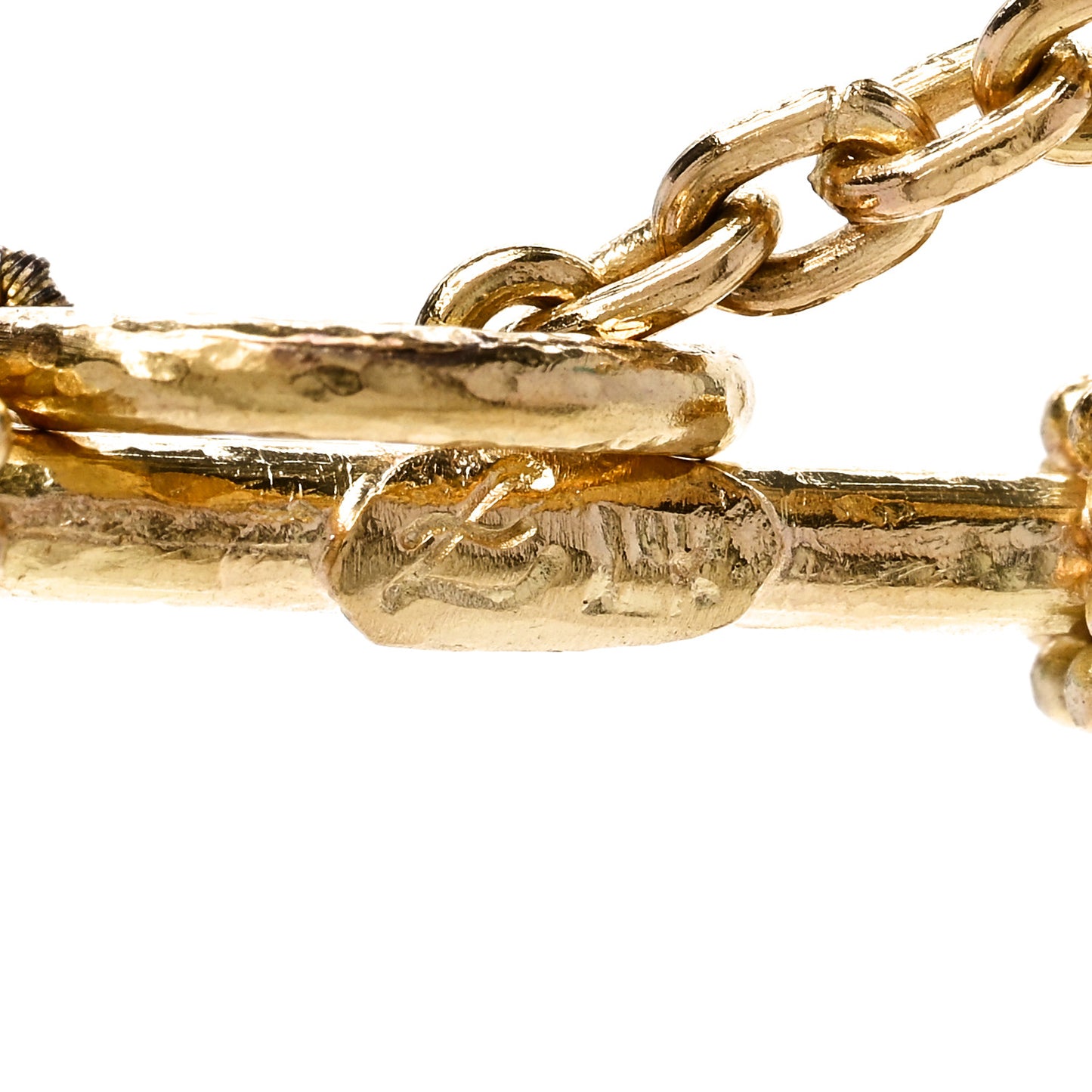 19K Yellow Gold Turquoise Toggle Necklace