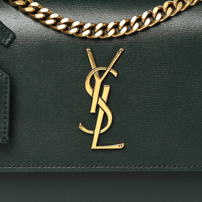Saint Laurent Calfskin Medium Monogram Sunset New Vert Fonce 8 of 11