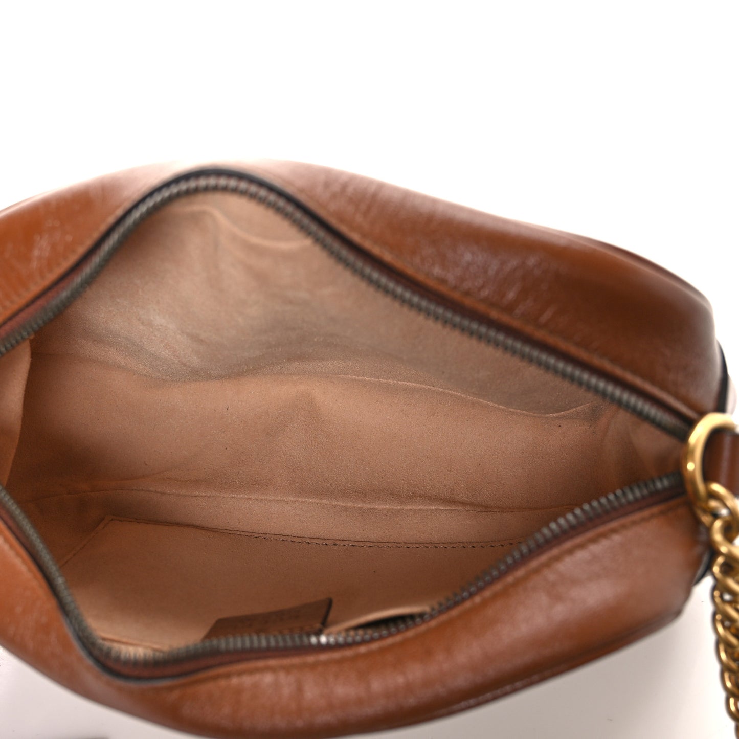 Glazed Calfskin Matelasse Diagonal Small GG Marmont Chain Shoulder Bag Cuir