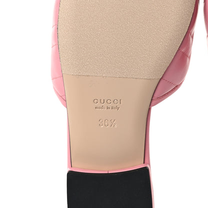 Gucci Nappa Matelasse GG Marmont Flat Slide Sandals 36.5 Wild Rose 6 of 9