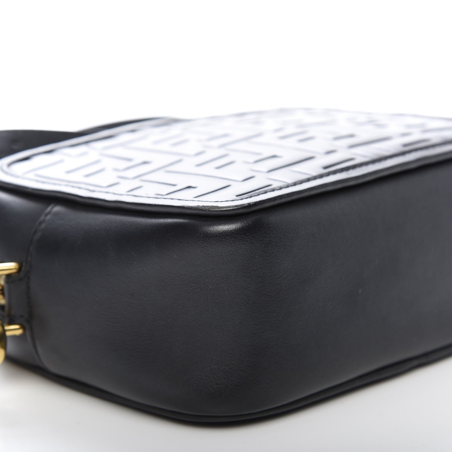 Fendi Vitello Century FF 1974 Embossed Mini Camera Case Black 6 of 9