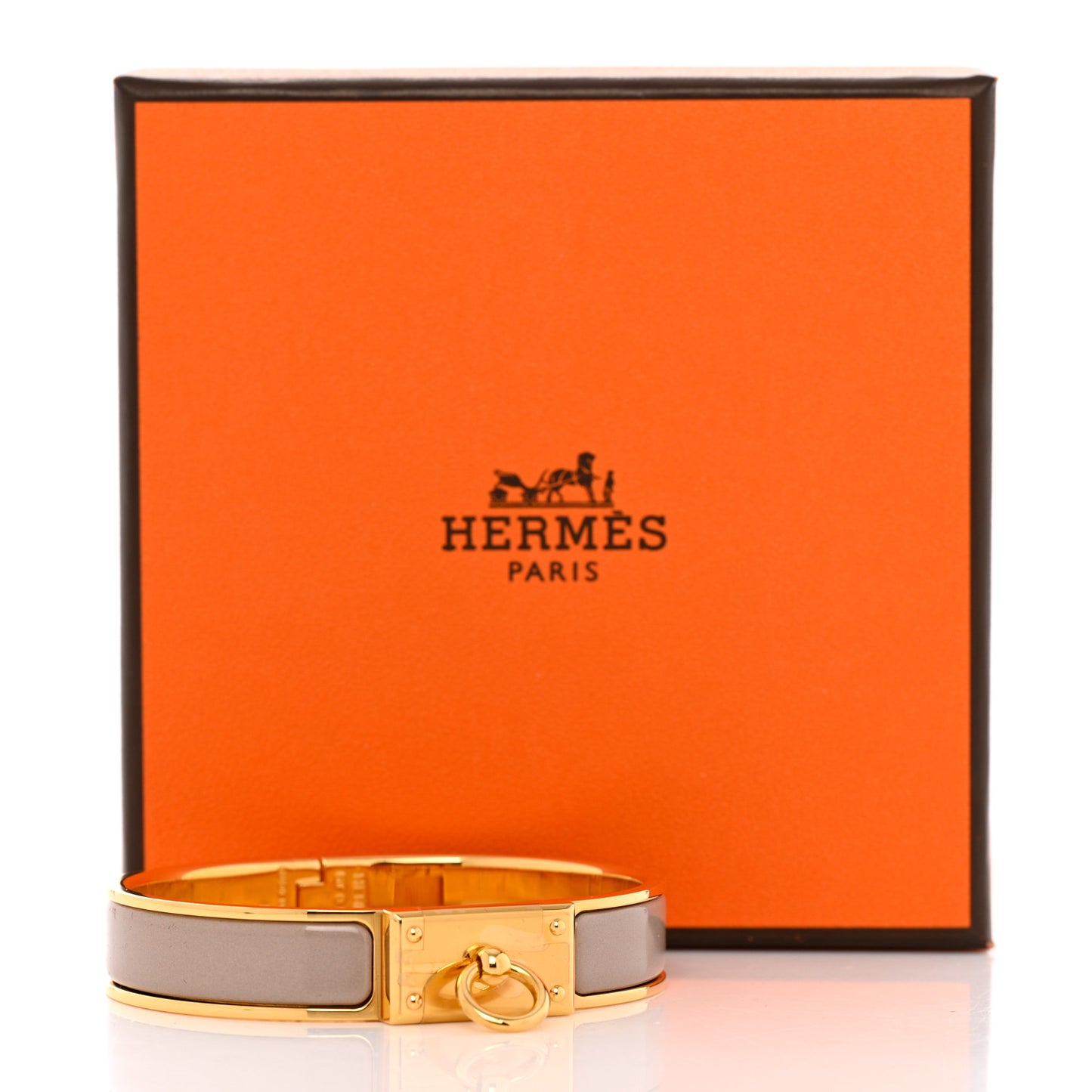 Enamel Clic Anneau Bracelet PM Marron Glace