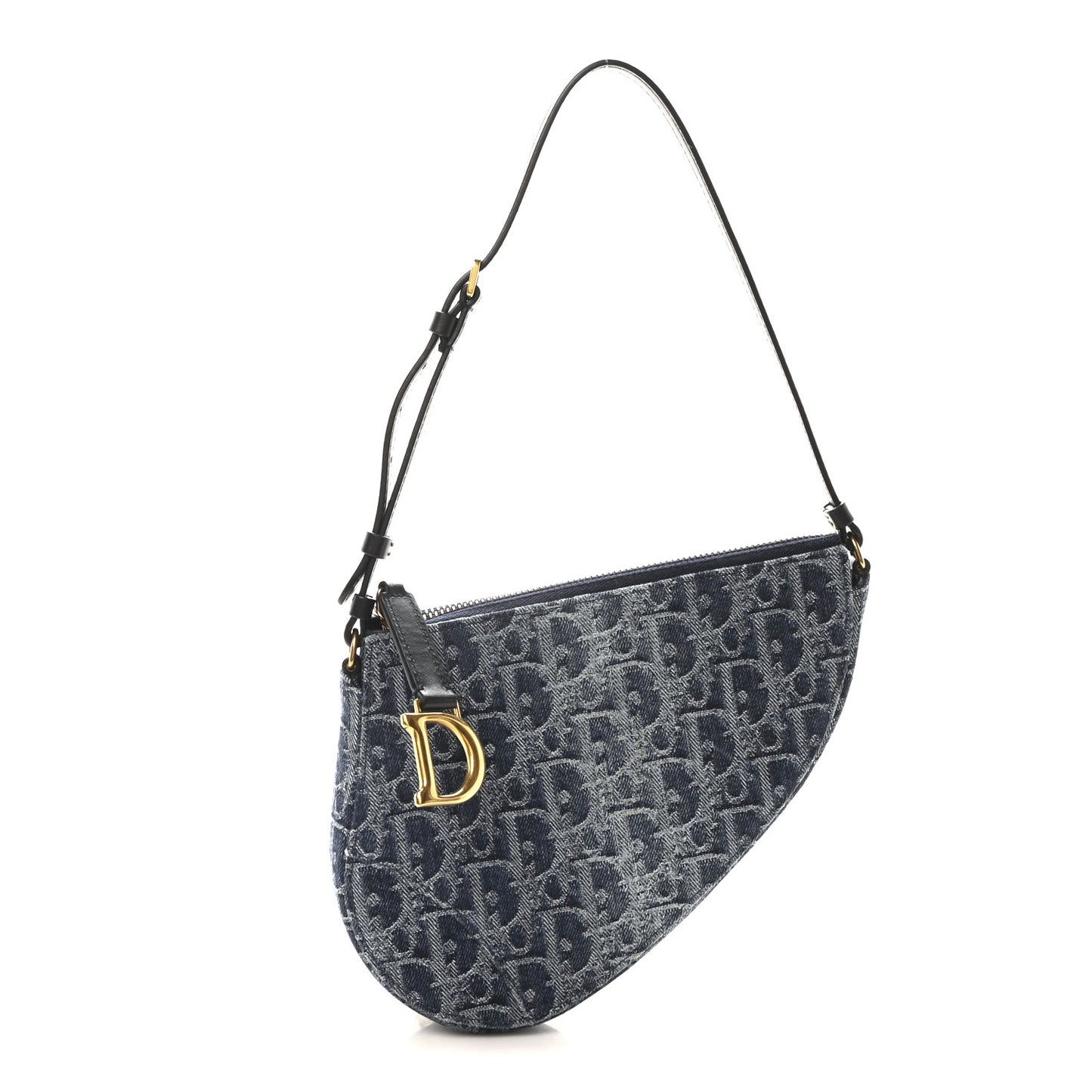 Denim Oblique Jacquard Saddle Rodeo Pouch Blue