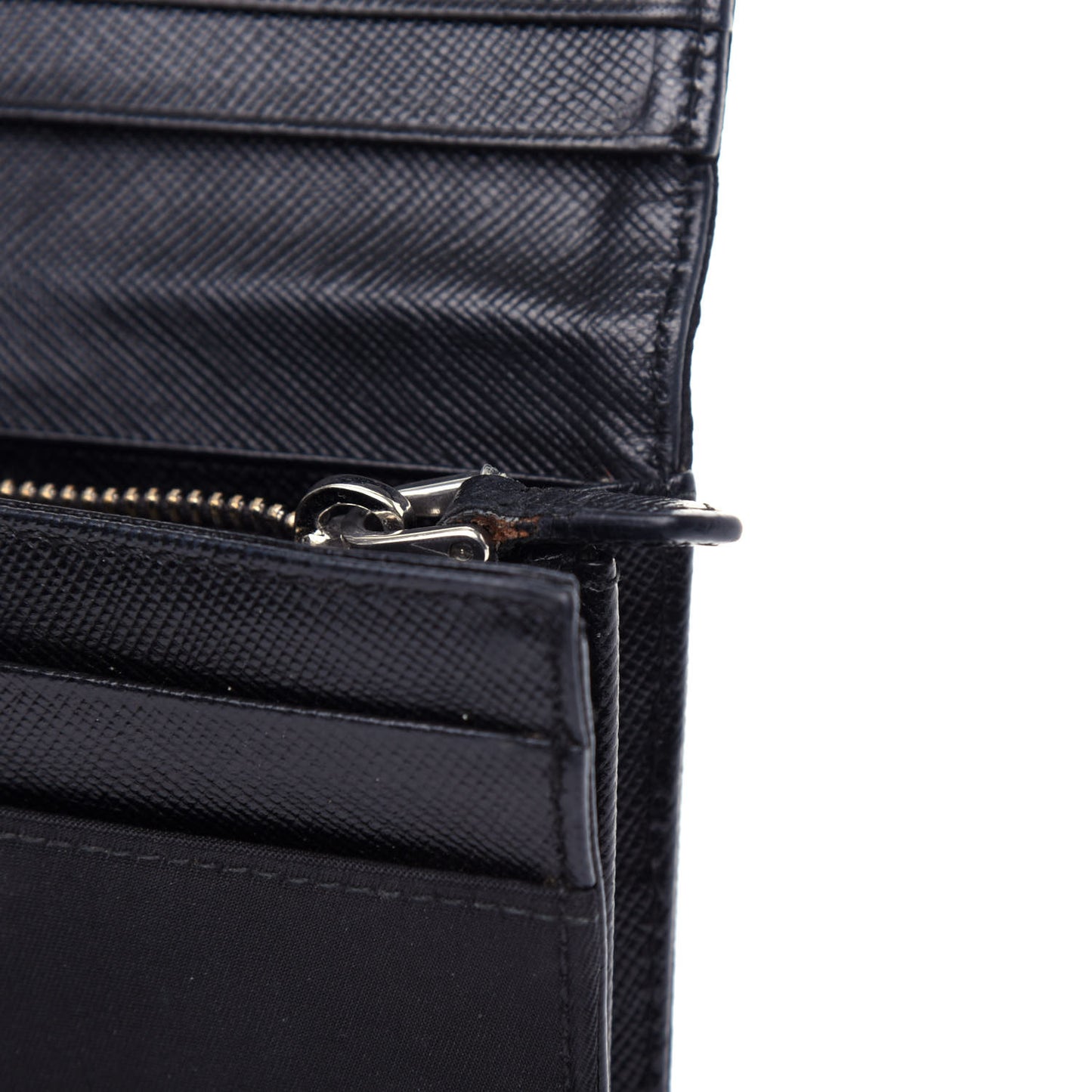 Tessuto Nylon Continental Flap Wallet Black