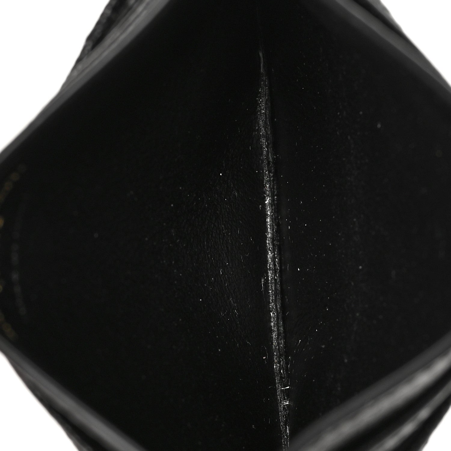 Saint Laurent Grain De Poudre Matelasse Chevron Monogram Credit Card Case Black 5 of 7