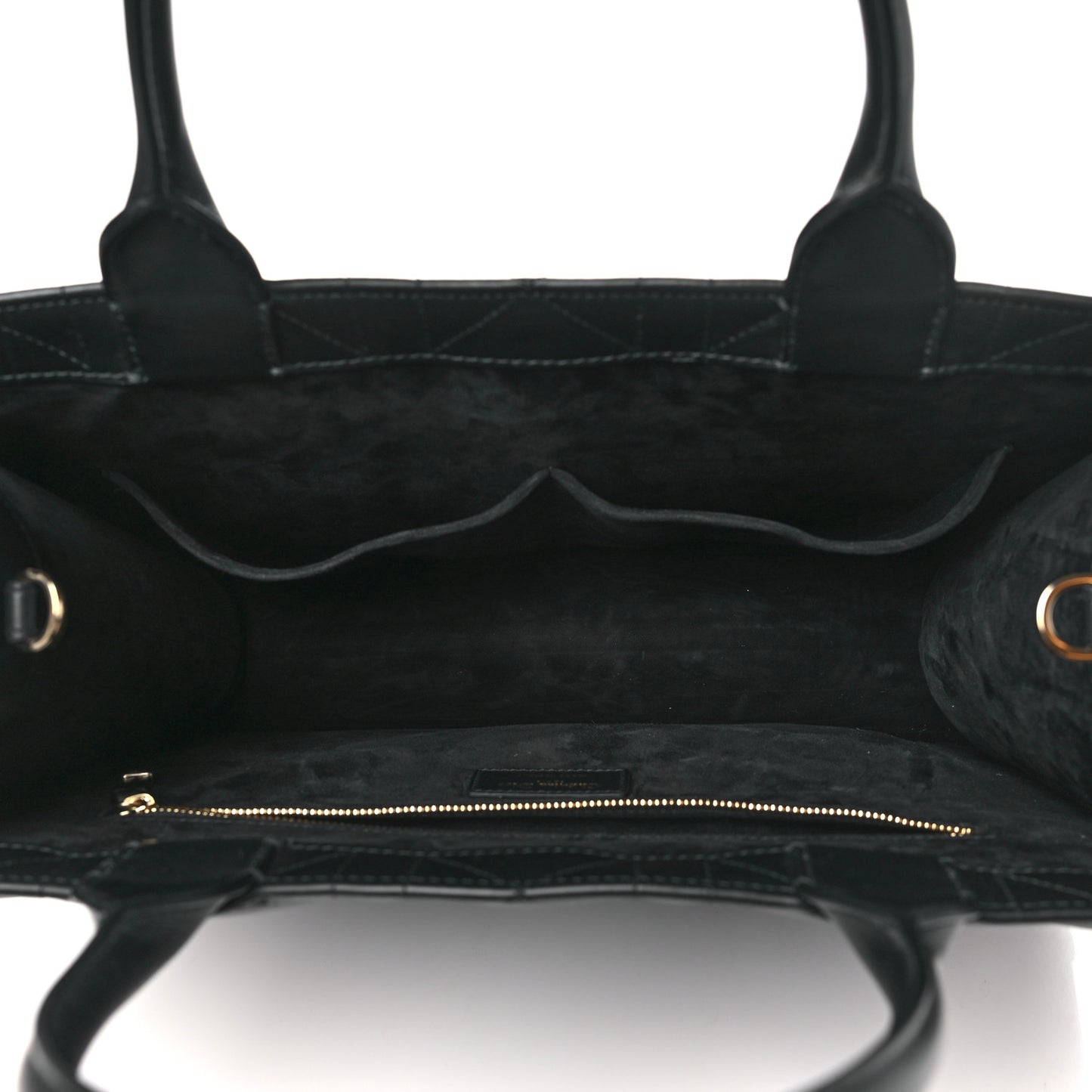 Calfskin Macro Cannage Medium Book Tote Black