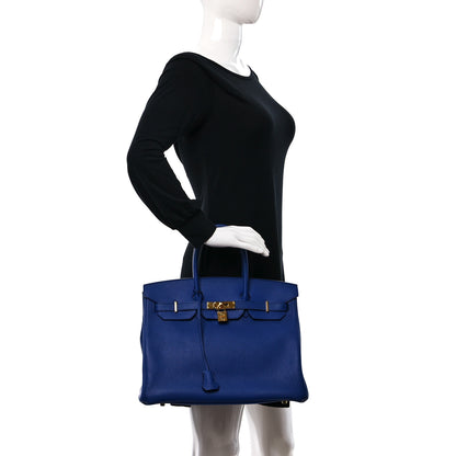 Hermes Togo BIRKIN 35 Bleu Electrique 2 of 13