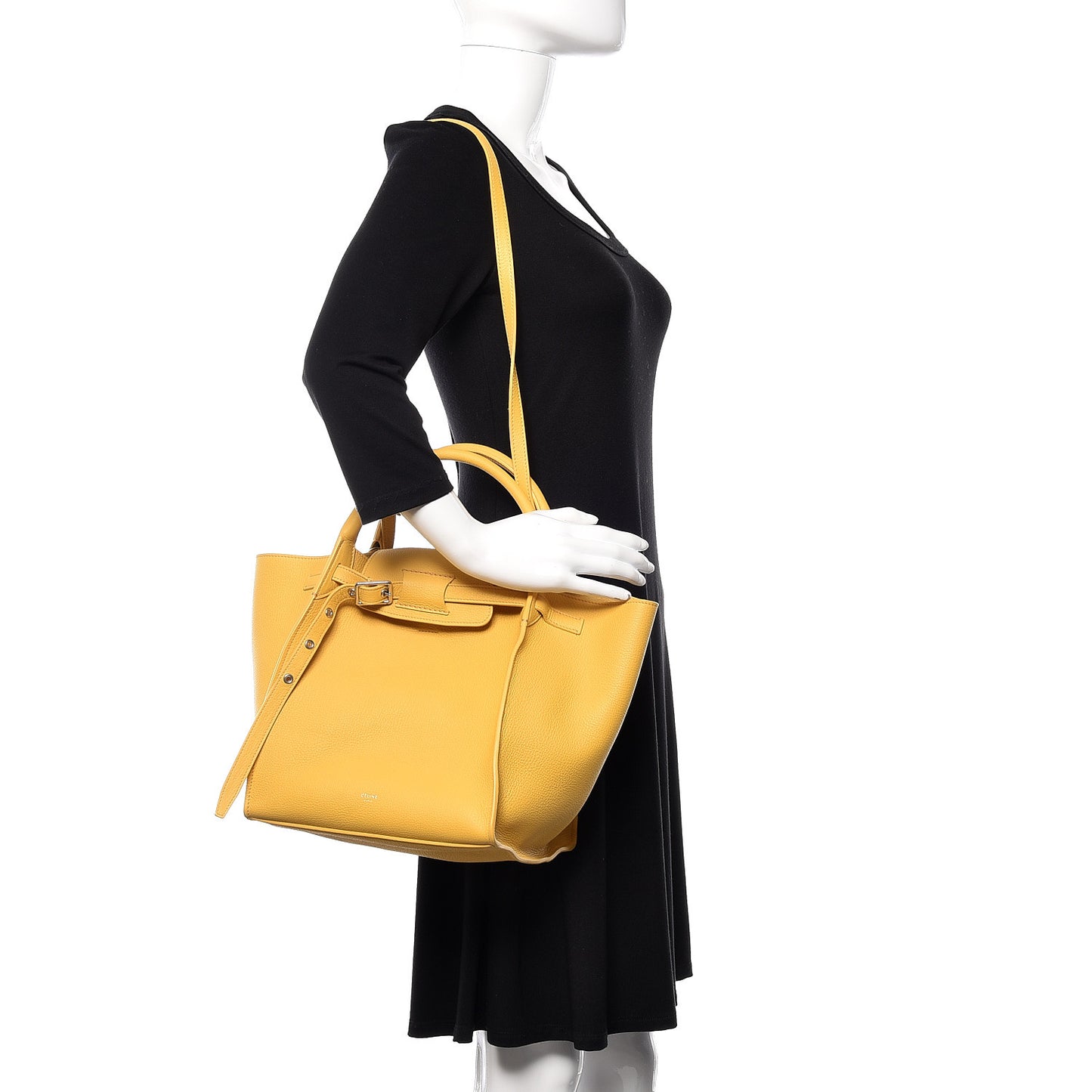 Supple Grained Calfskin Small Long Strap Big Bag Sunflower