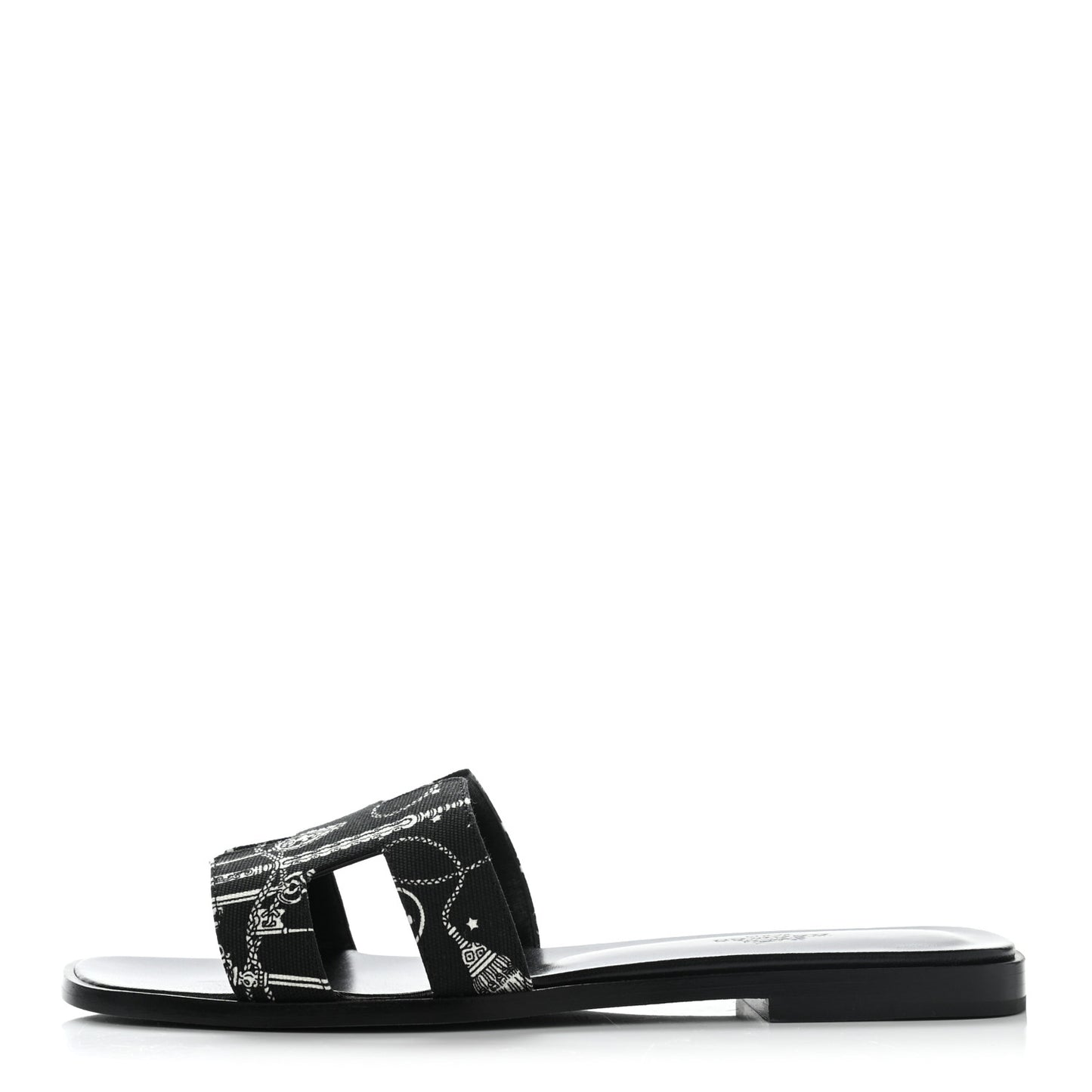 Cotton Canvas Printed Les Cles Bandana Oran Sandals 37 Black