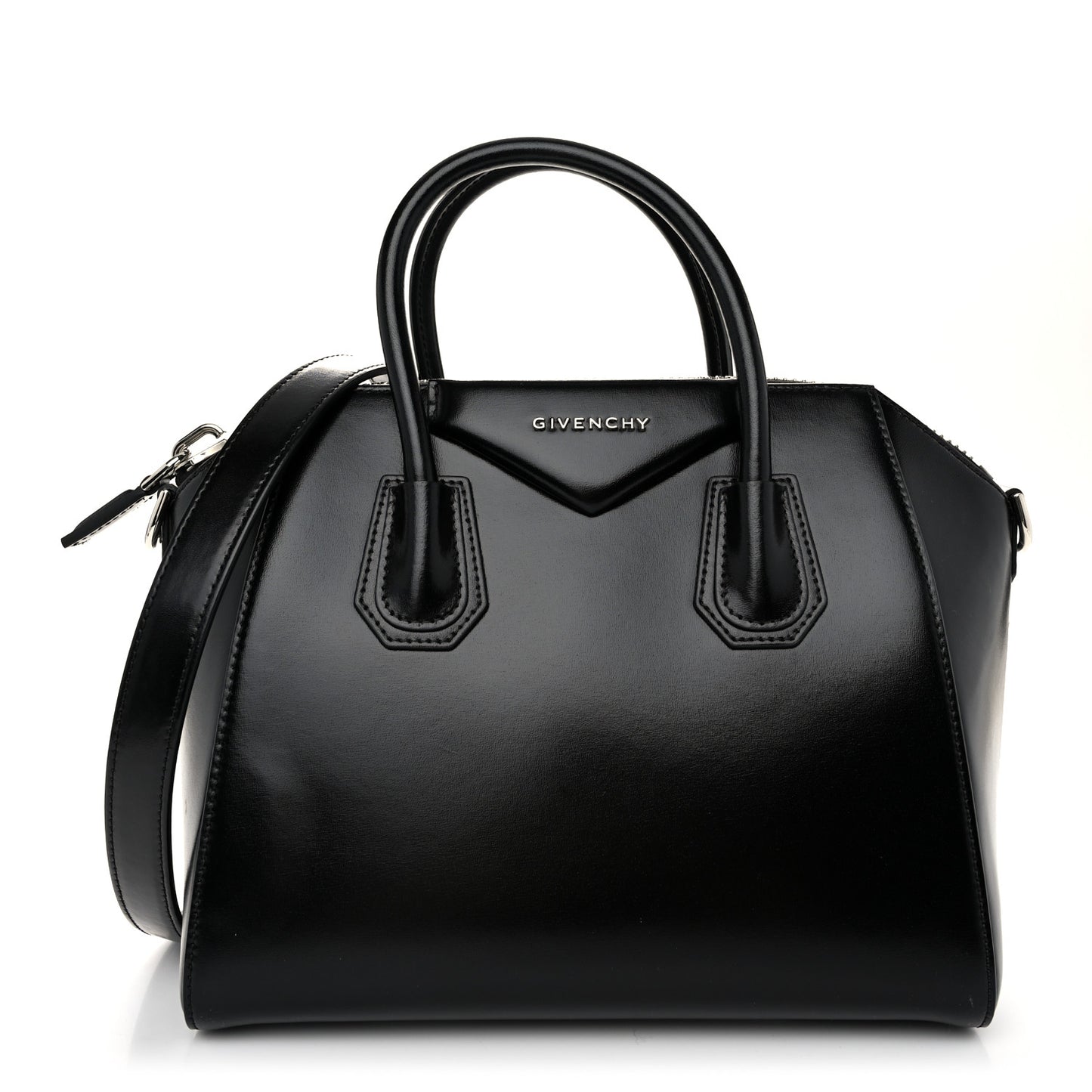 Shiny Lord Calfskin Small Antigona Black