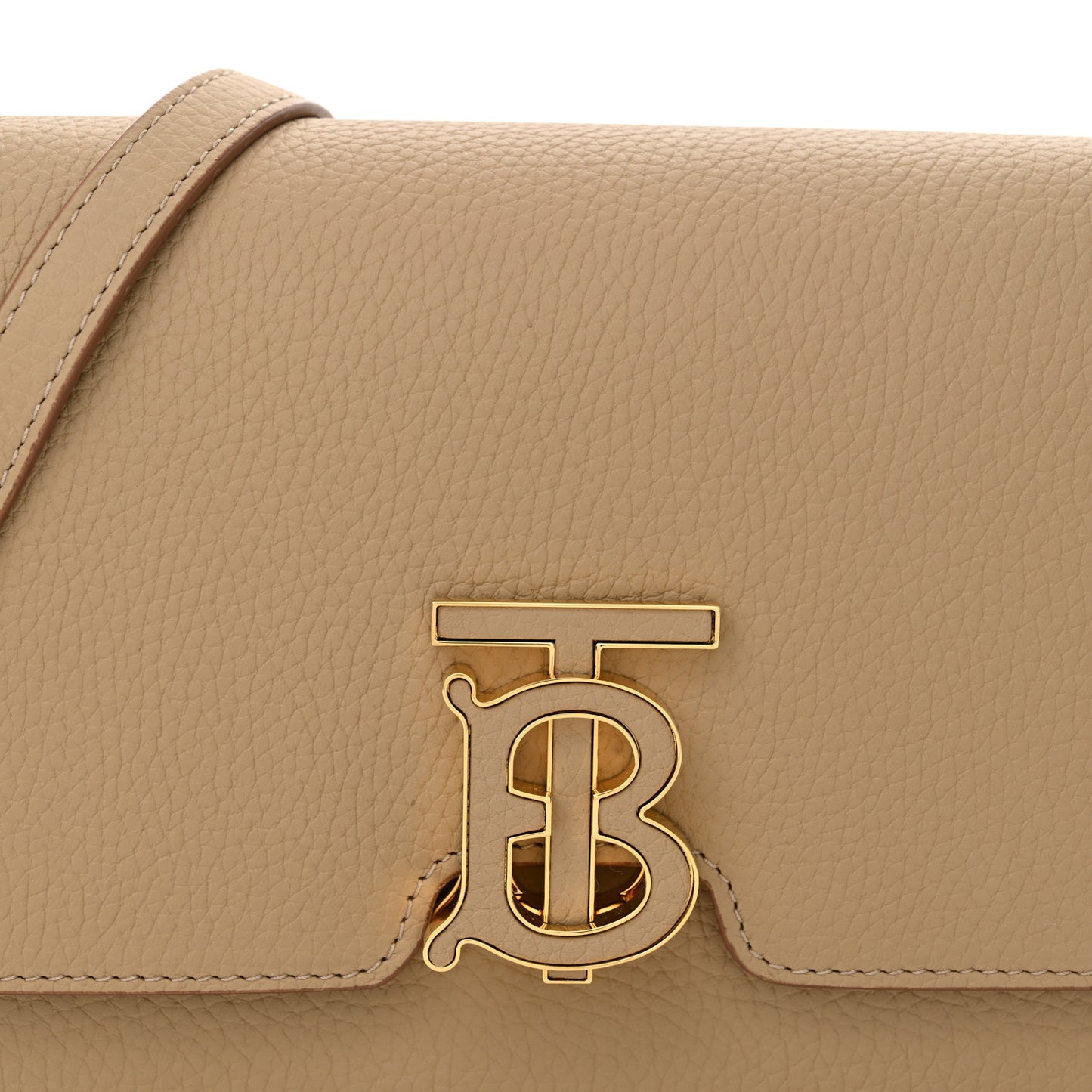 Grained Calfskin Small TB Bag Oat Beige