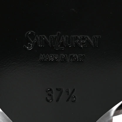 Saint Laurent Calfskin Cassandra 90 Wedges 37.5 Ultra Dark Brown 7 of 11