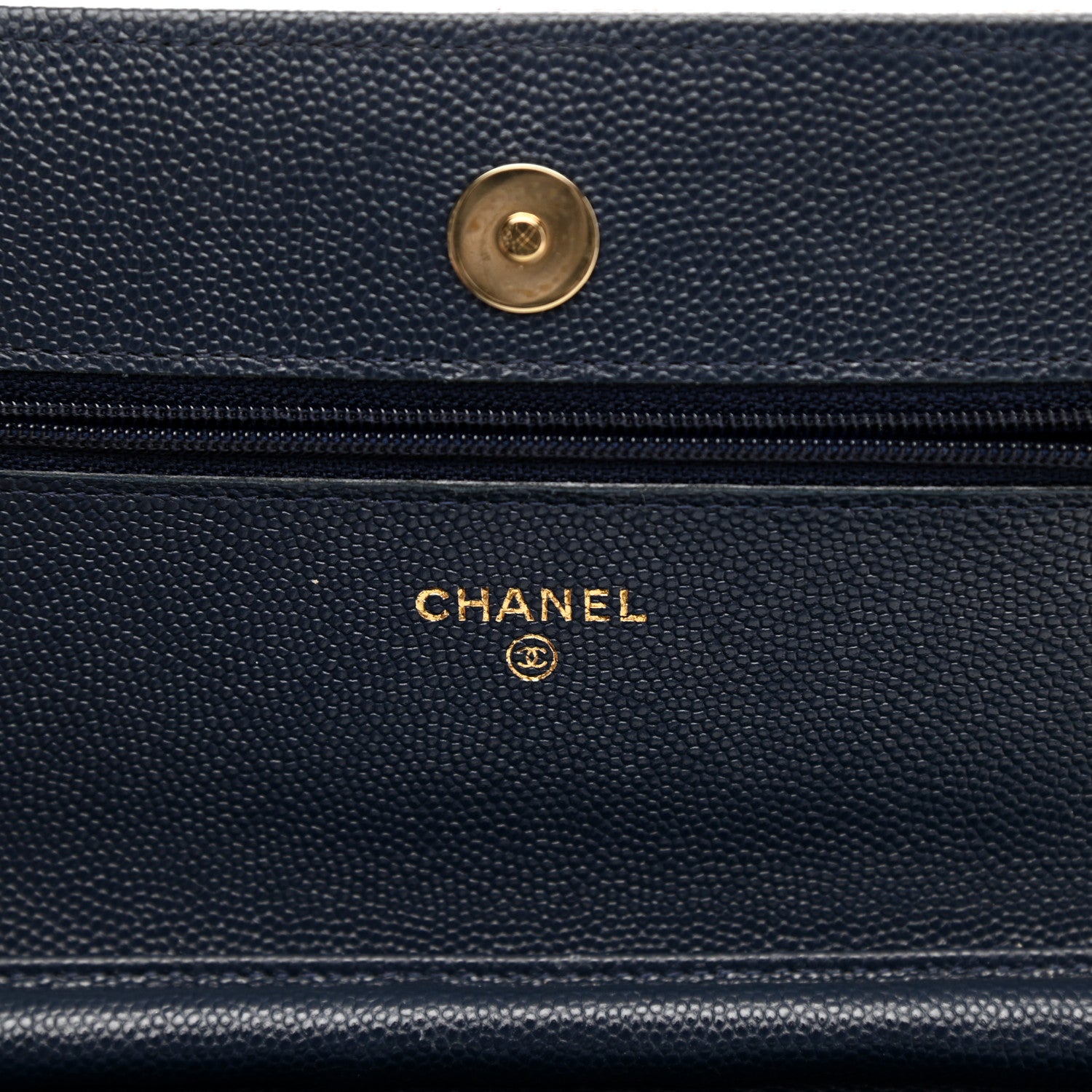 Chanel Caviar Quilted Wallet On Chain WOC Navy Blue 6 of 12