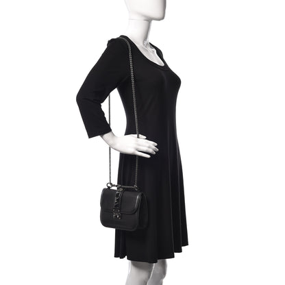 Valentino Garavani Pebbled Calfskin Small Glam Lock Rockstud Flap Black 2 of 12