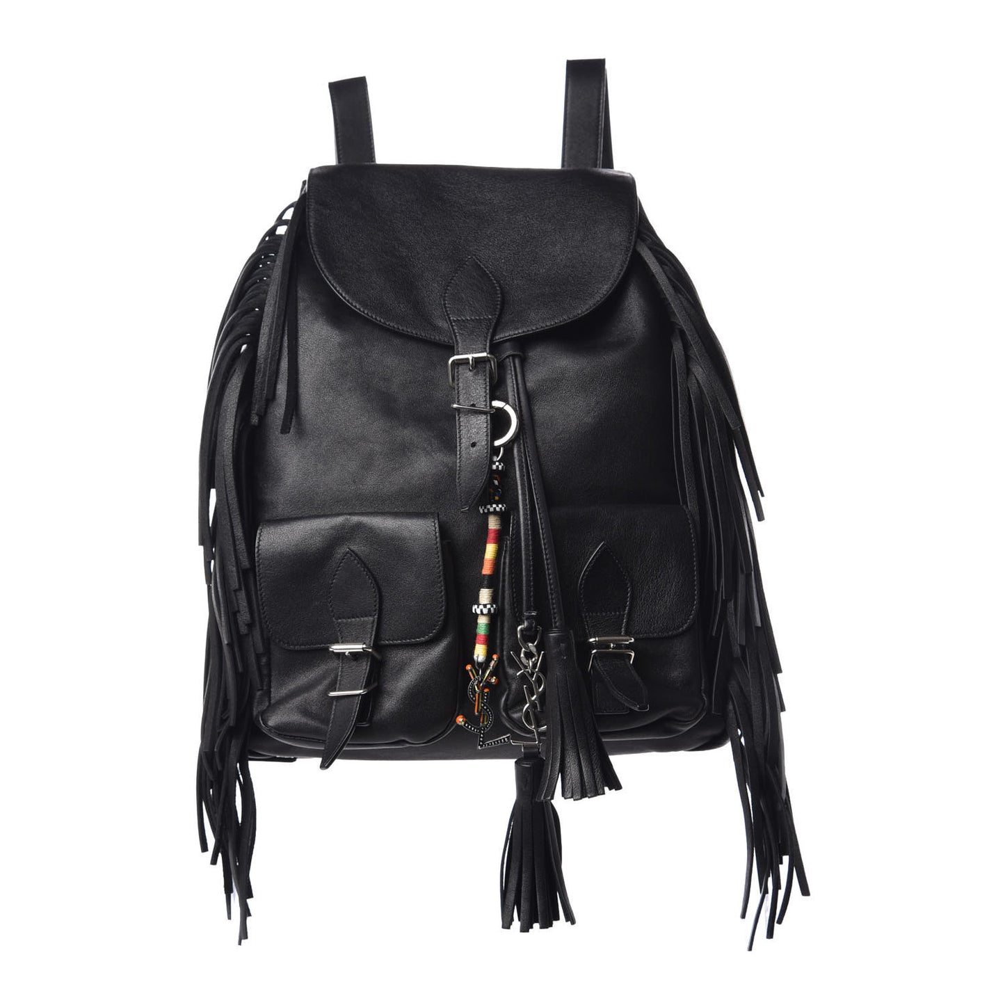 Calfskin Fringe Festival Backpack Black