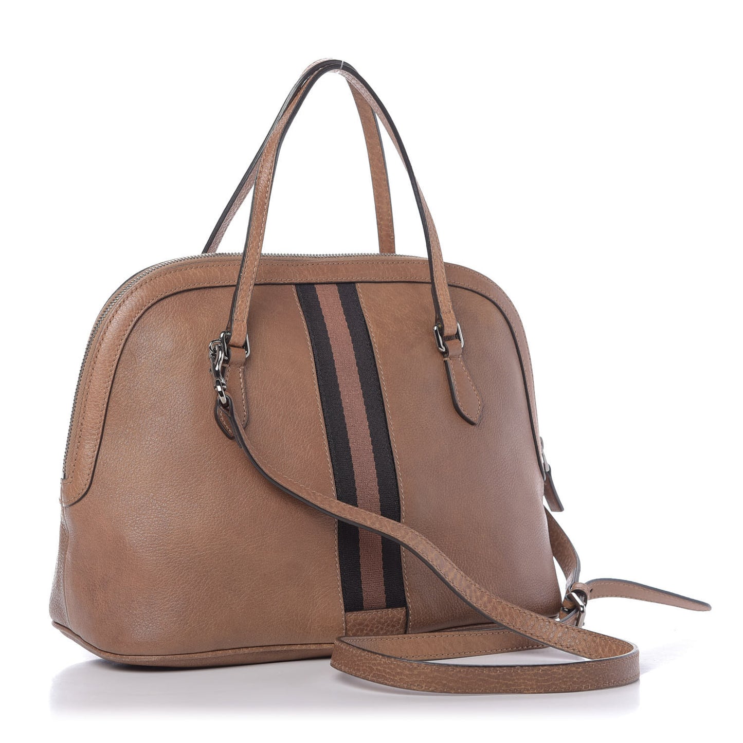 Calfskin Medium Web Dome Bag Brown