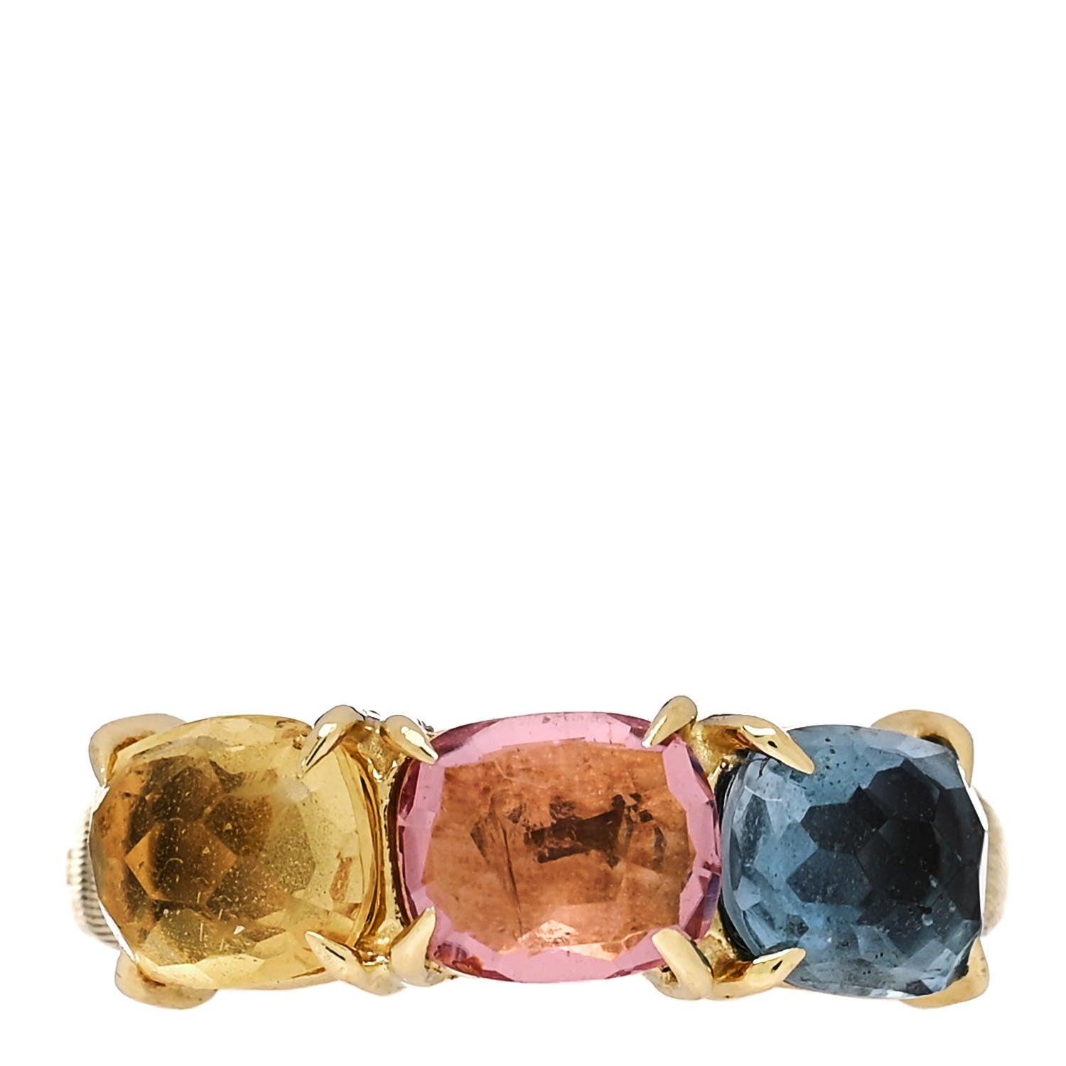 Marco Bicego 18K Yellow Gold Citrine Tourmaline Topaz Murano Trilogy Ring 49 4.75 1 of 5