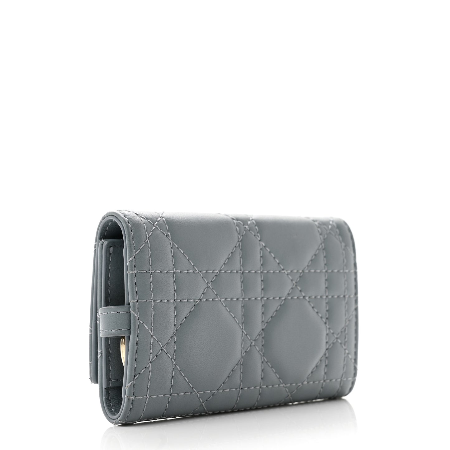 Lambskin Cannage Miss Dior 4 Key Holder Wallet Cloud Blue