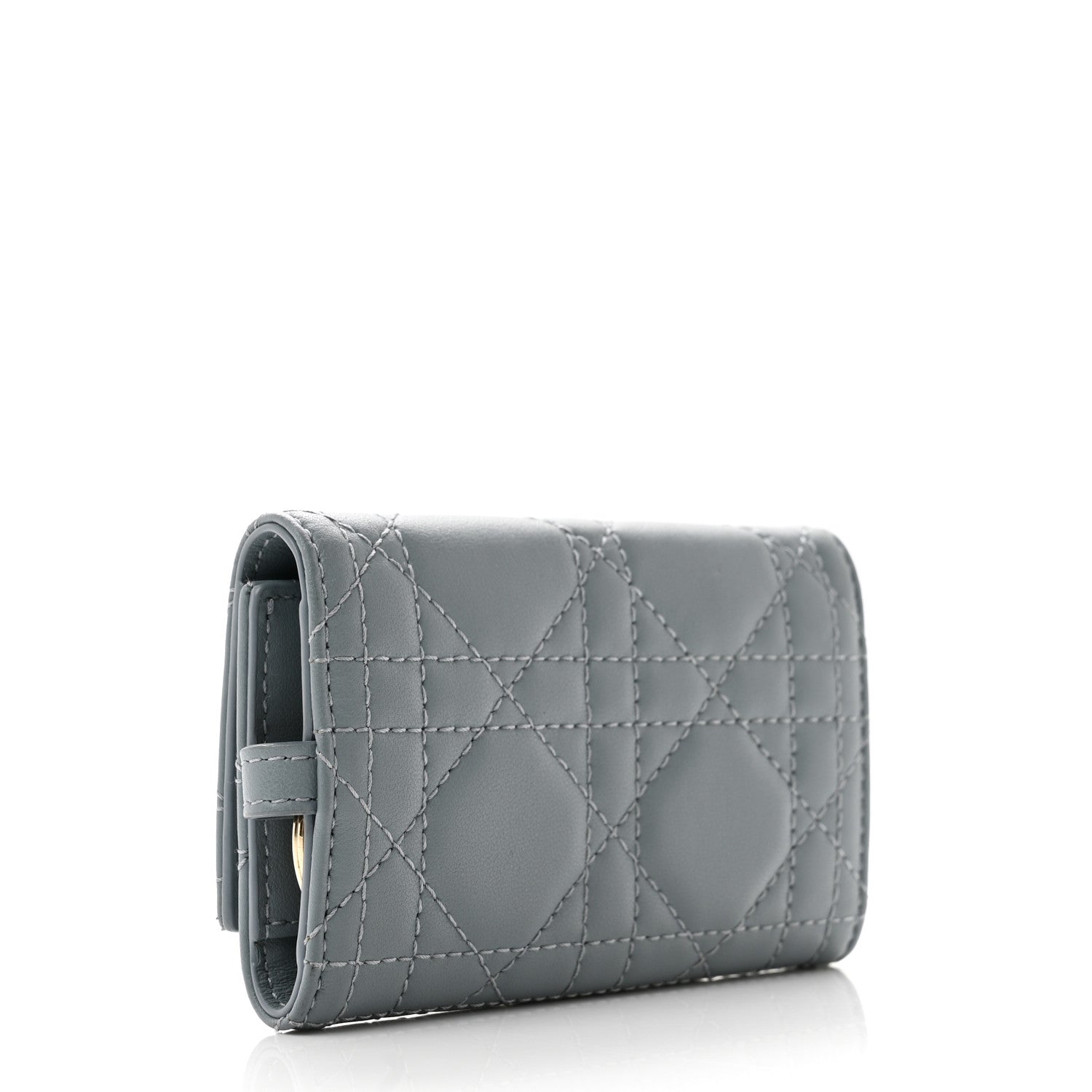 Christian Dior Lambskin Cannage Miss Dior 4 Key Holder Wallet Cloud Blue 3 of 7