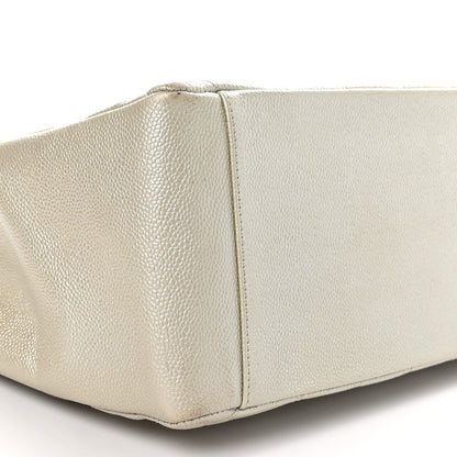 Chanel Metallic Caviar Quilted Grand Shopping Tote GST Pearl 9 of 11