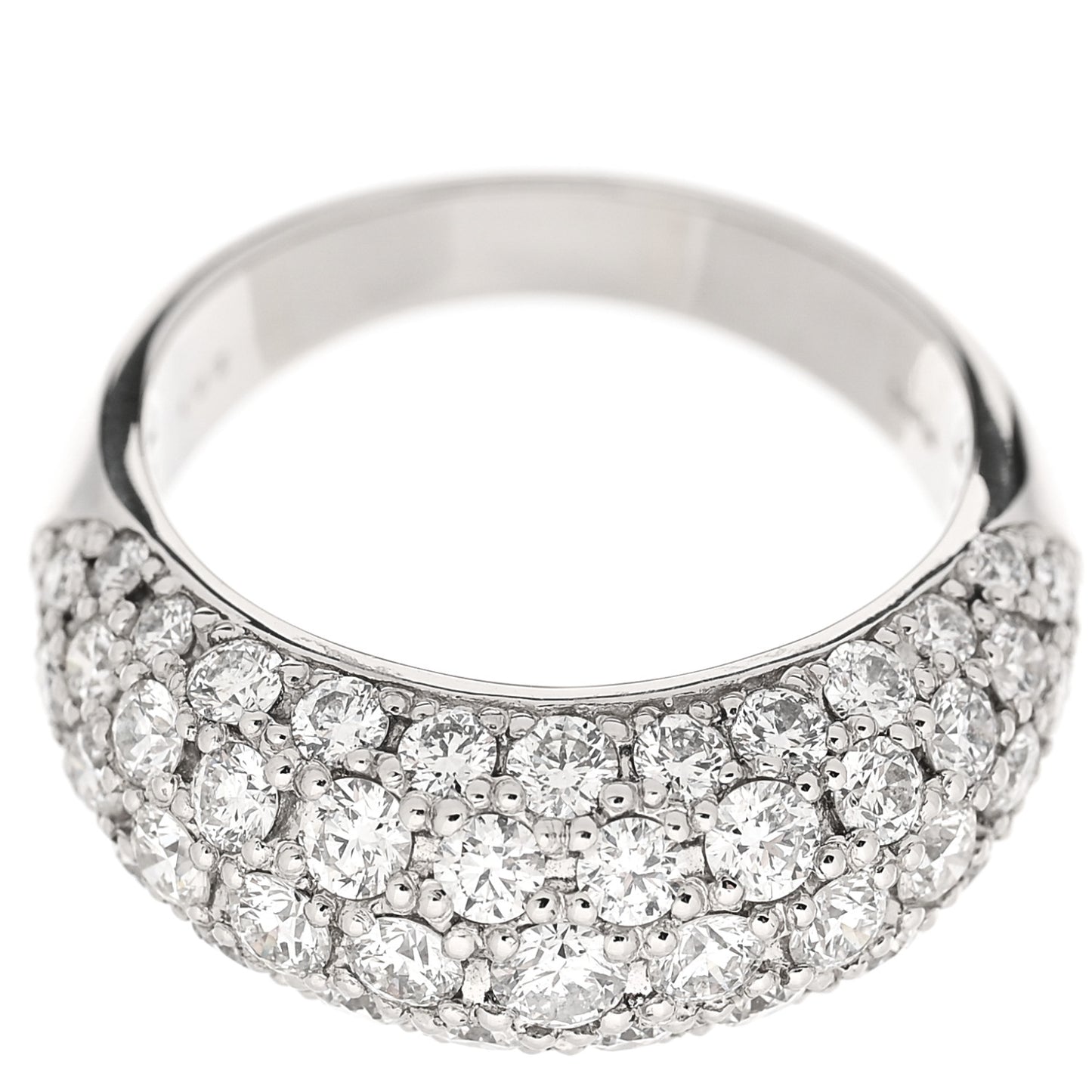 Platinum Diamond 2.01ctw Five Row Half Eternity Dome Band Ring  51 5.75