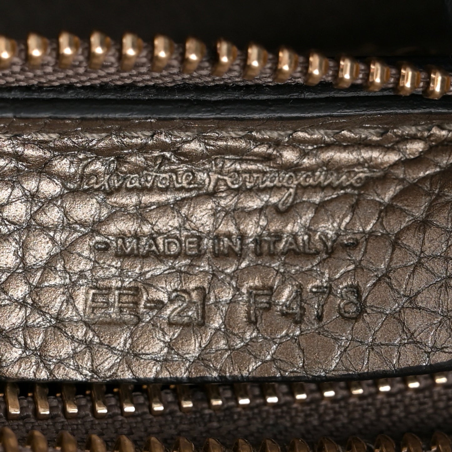 Metallic Hammered Calfskin Double Handle Small Amy Tote Graphite