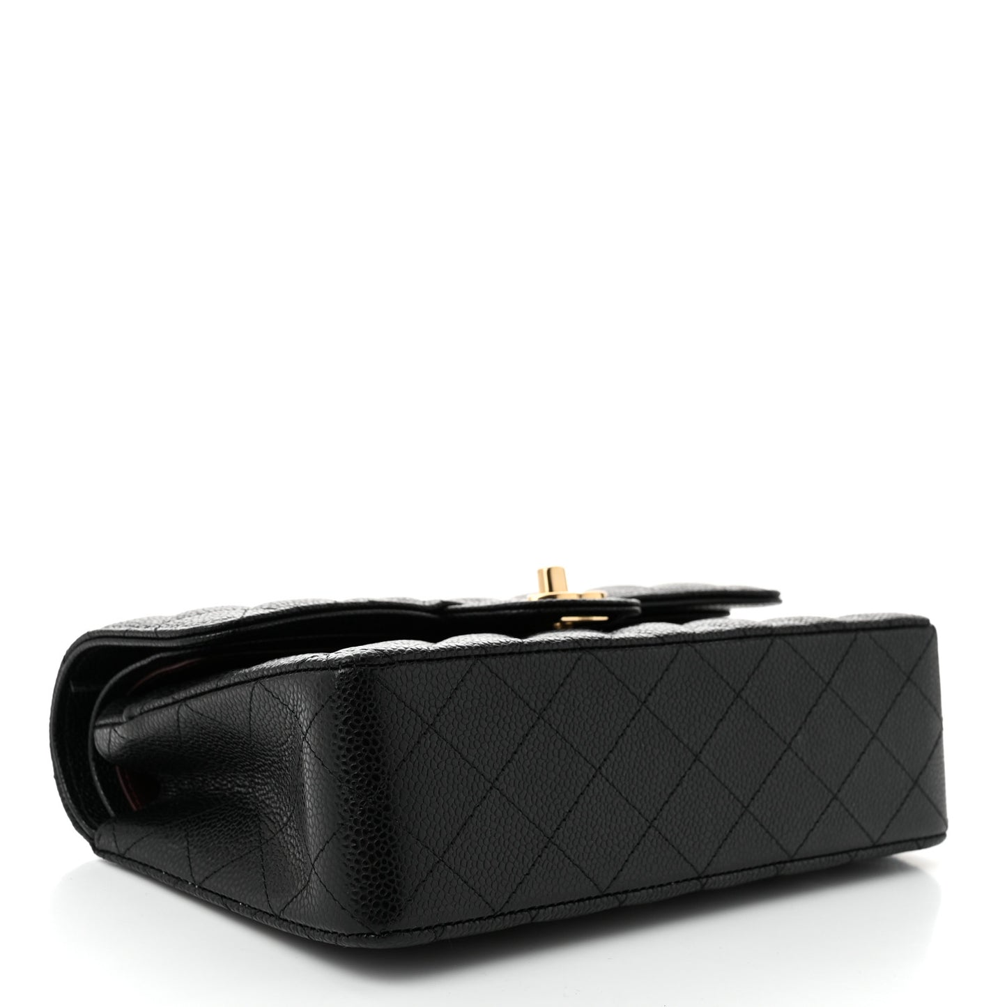 Caviar Quilted Small Double Flap Black