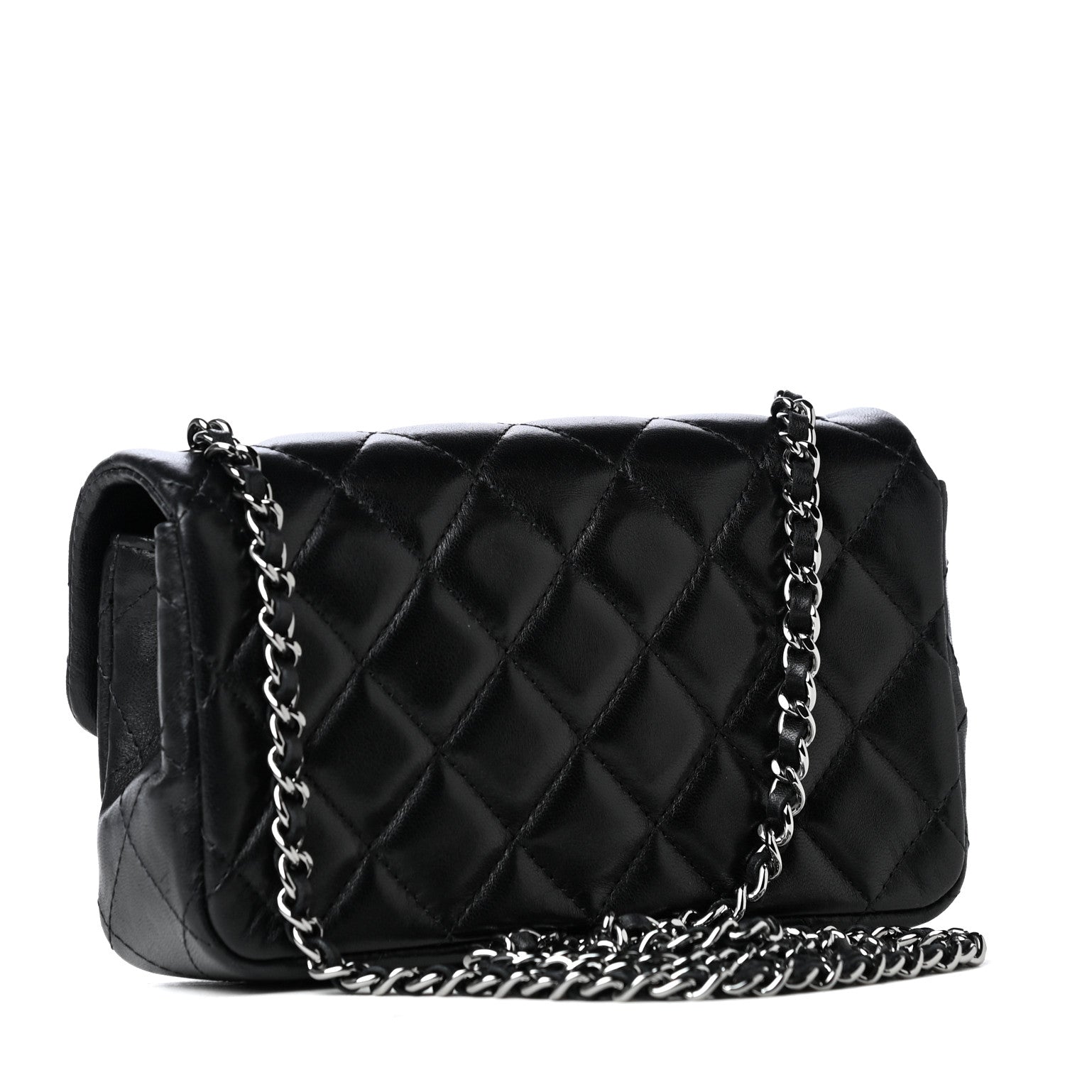 Chanel Lambskin Quilted Extra Mini Rectangular Flap Black 4 of 8