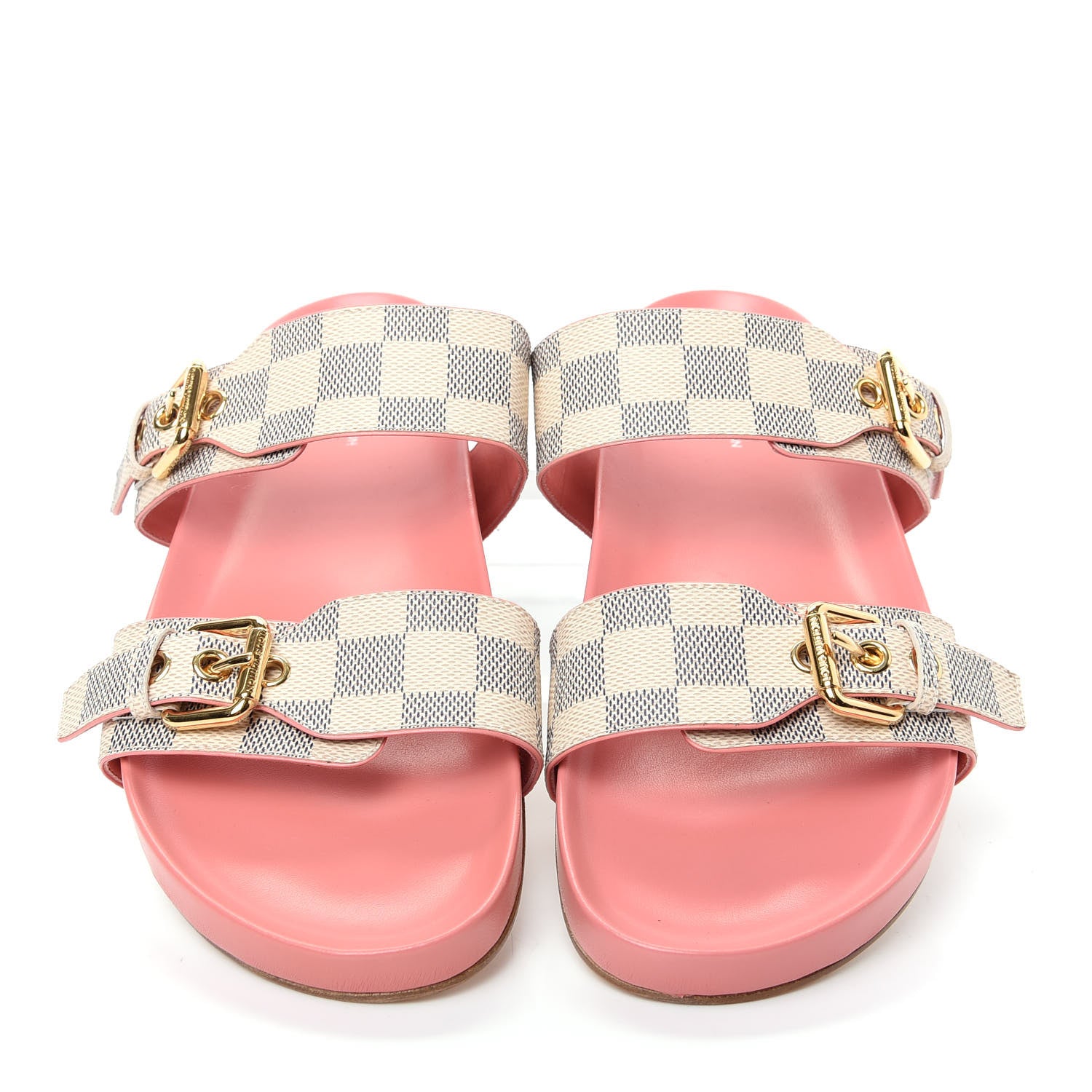 Louis Vuitton Damier Azur Bom Dia Flat Mules 39 Rose Clair 5 of 10