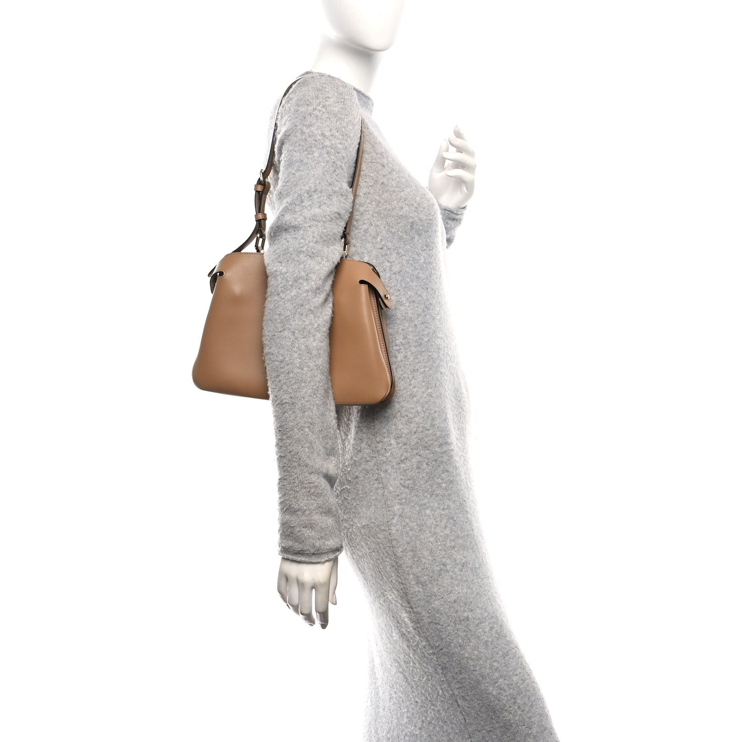 Vitello Small Soft Peekaboo Satchel Cappuccino