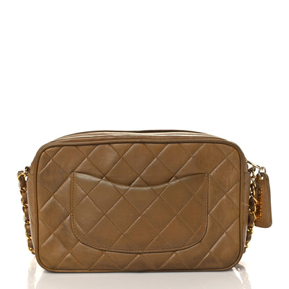 Chanel Lambskin Quilted Flap Camera Case Brown 14 of 14