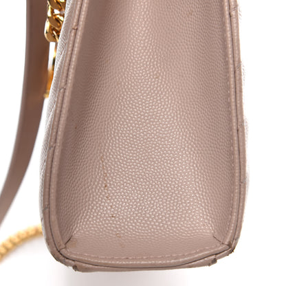 Saint Laurent Grain De Poudre Matelasse Chevron Large Monogram Satchel Rose Antic 19 of 20