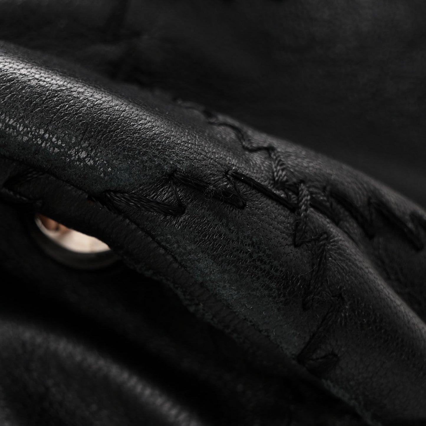 Lambskin Stitched Shopper Tote Black