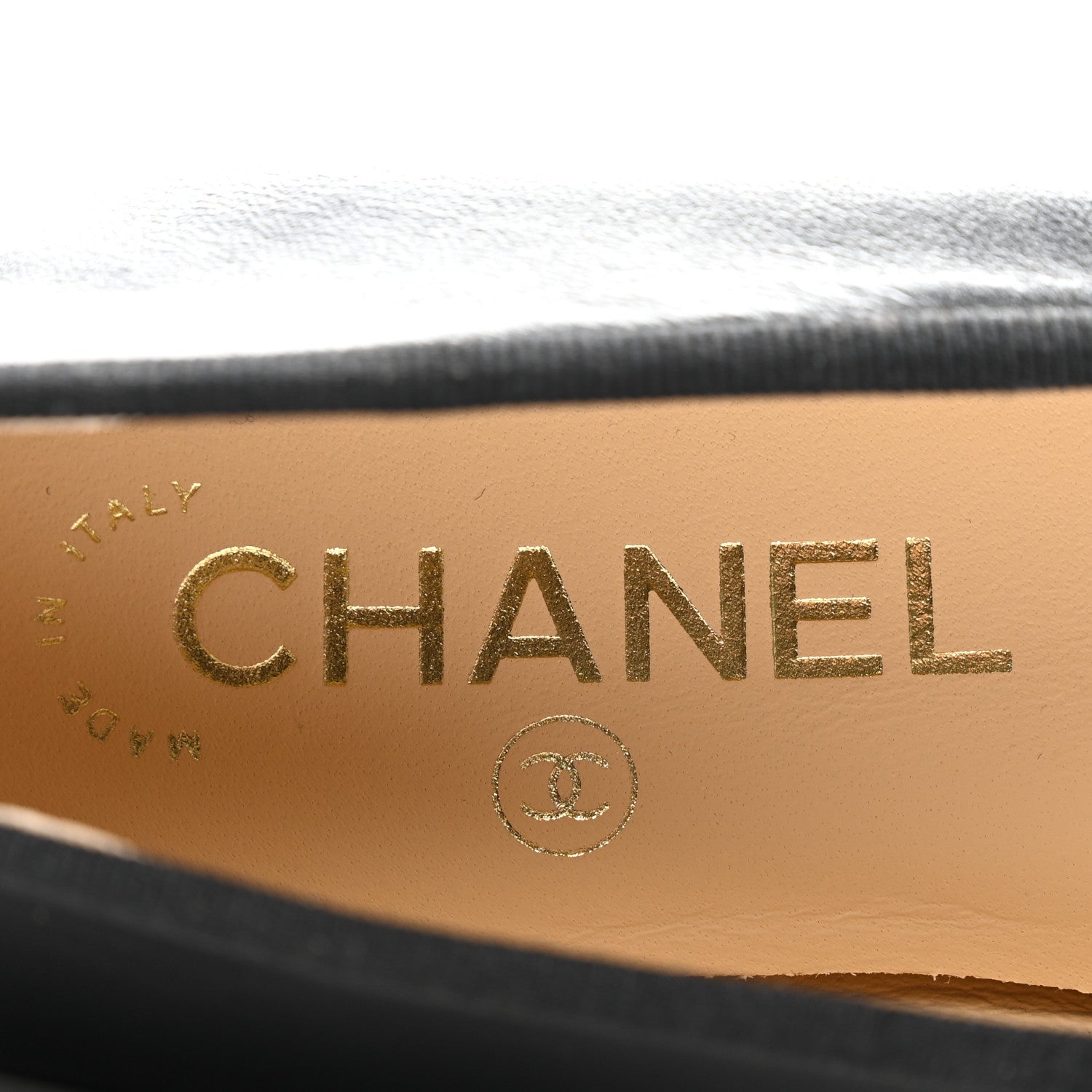Chanel Lambskin Patent CC Cap Toe Ballerina Flats 37.5 Black 7 of 10