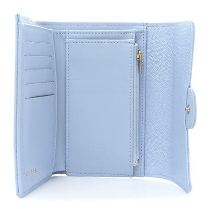 Chanel Caviar Quilted Medium Flap Wallet Light Blue 5 of 19
