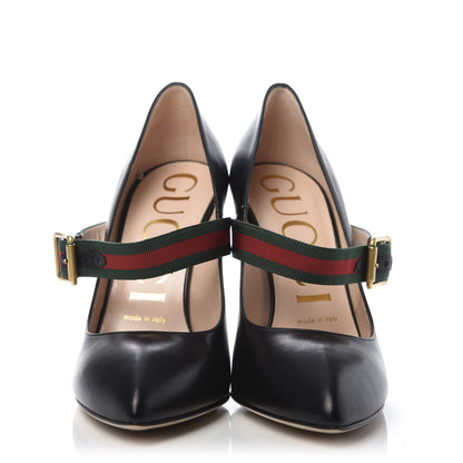 Gucci Malaga Kid Sylvie High Heel Pumps 37 Black 2 of 10