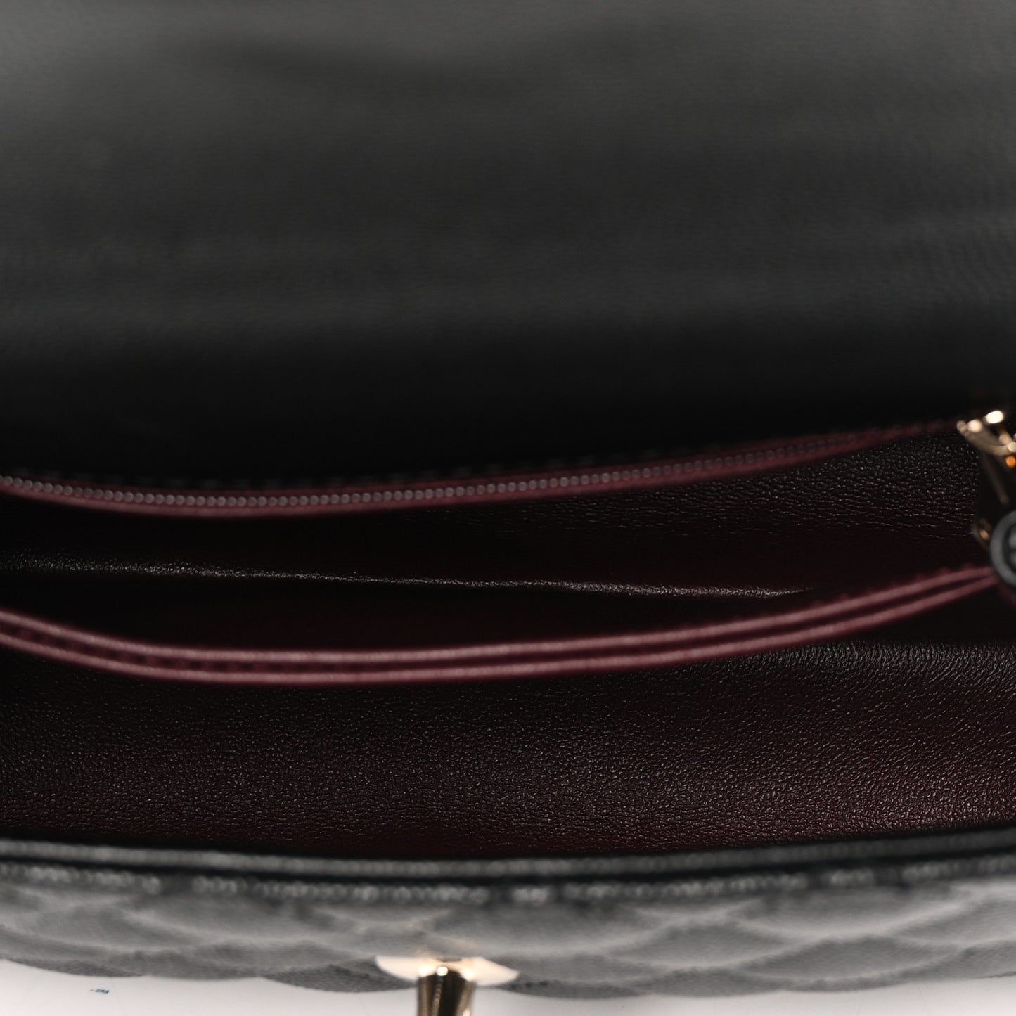Caviar Quilted Mini Coco Handle Flap Black